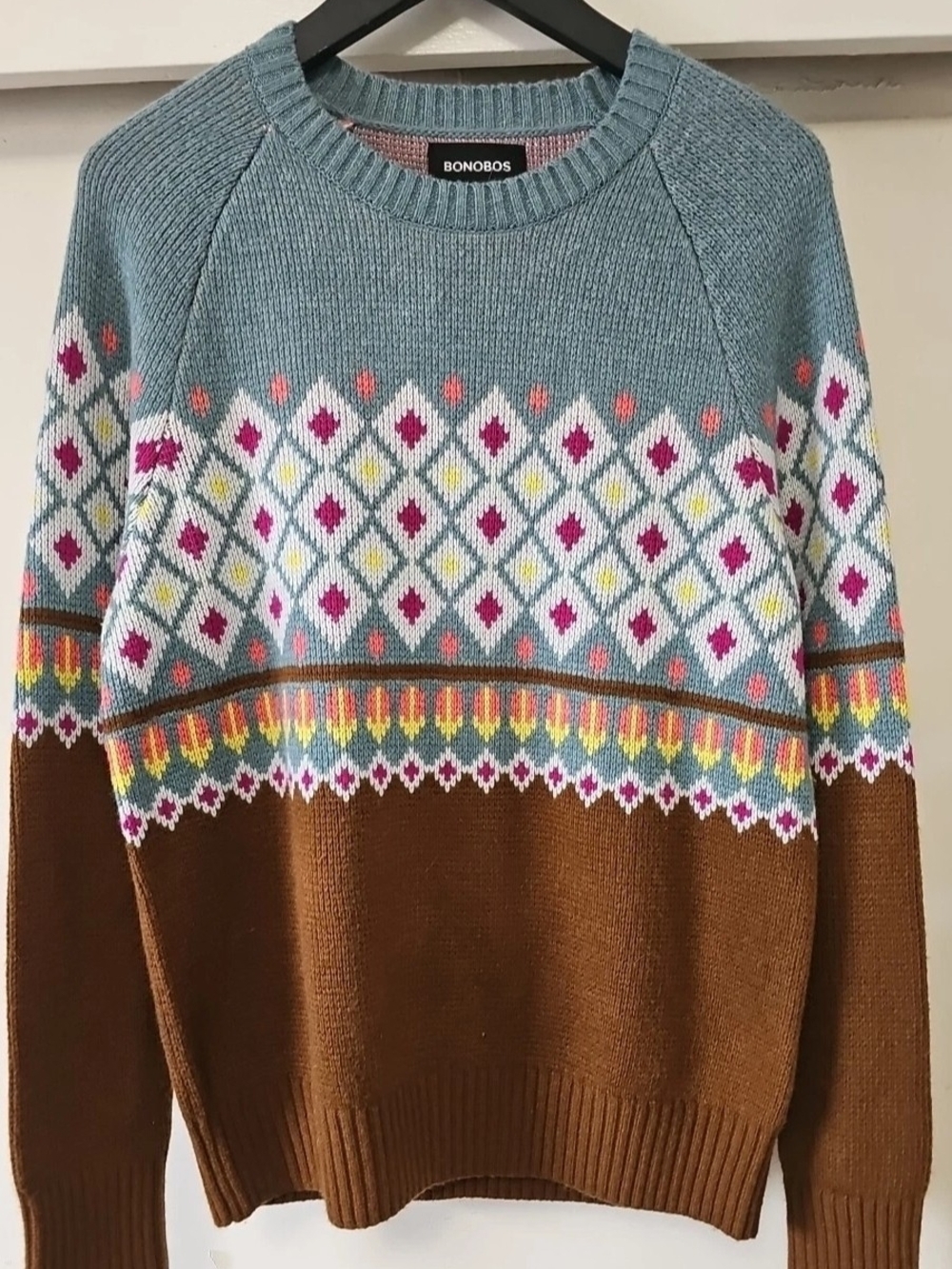 Bonobos NWOT Wool Blend Long Sleeve Pullover Granny Core Sweater Size Medium